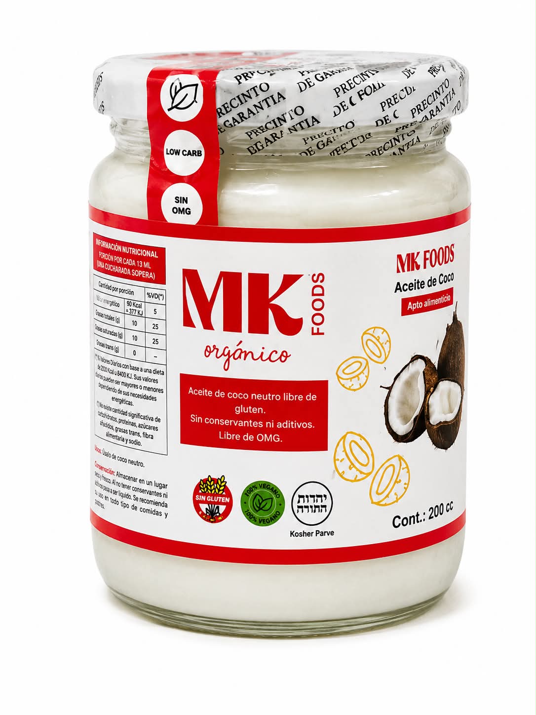 Aceite De Coco Neutro Organico Mk Foods 200cc