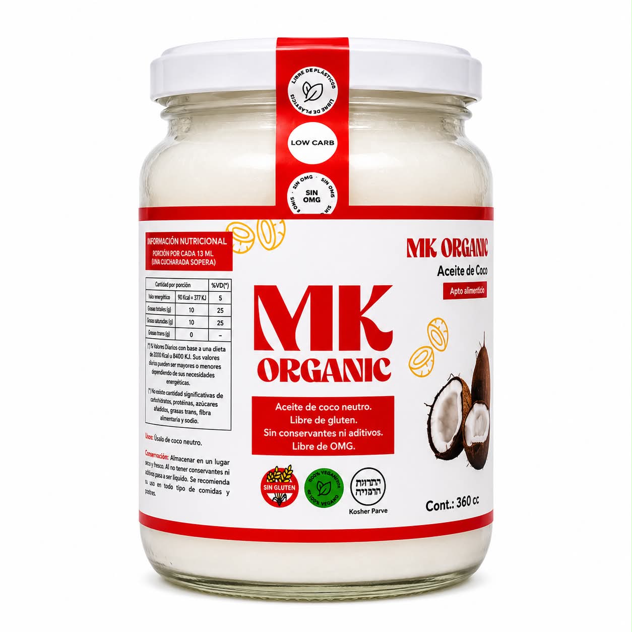 Aceite De Coco Neutro Organico Mk Foods 360cc