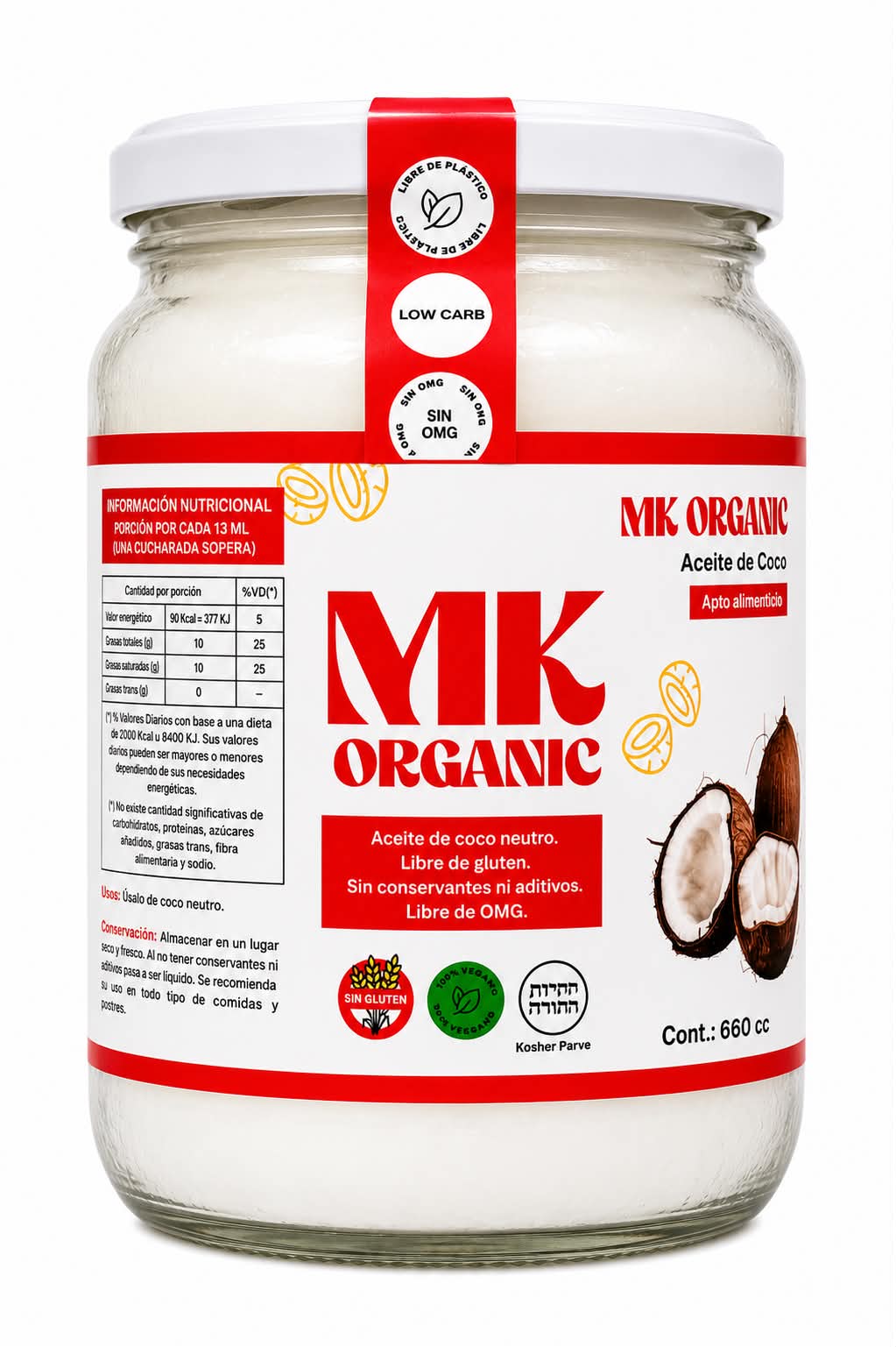 Aceite De Coco Neutro Organico Mk Foods 660cc