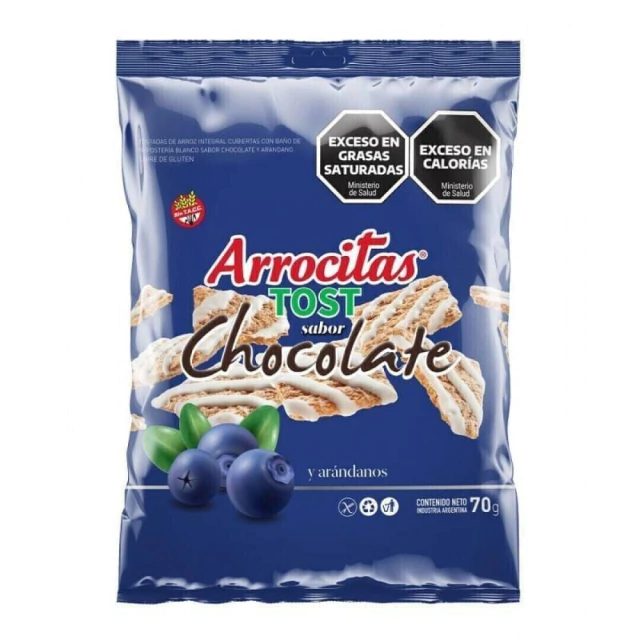 Arrocitas Tost Chocolate y Arándanos Sin TACC 70 Gramos