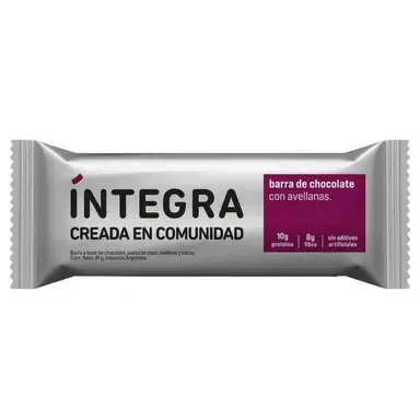Barra de Chocolate Proteica Pasta de Maní y Avellana Integra 41 gramos