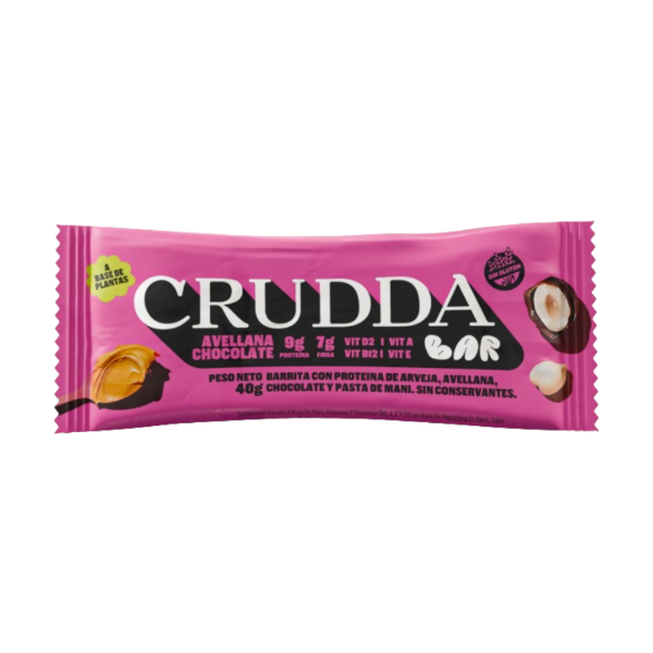 Barrita Proteica Avellana y Chocolate Crudda 40 gramos