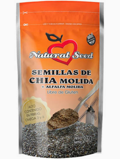Chía Molida + Alfalfa Molida Natural Seed 250 gramos