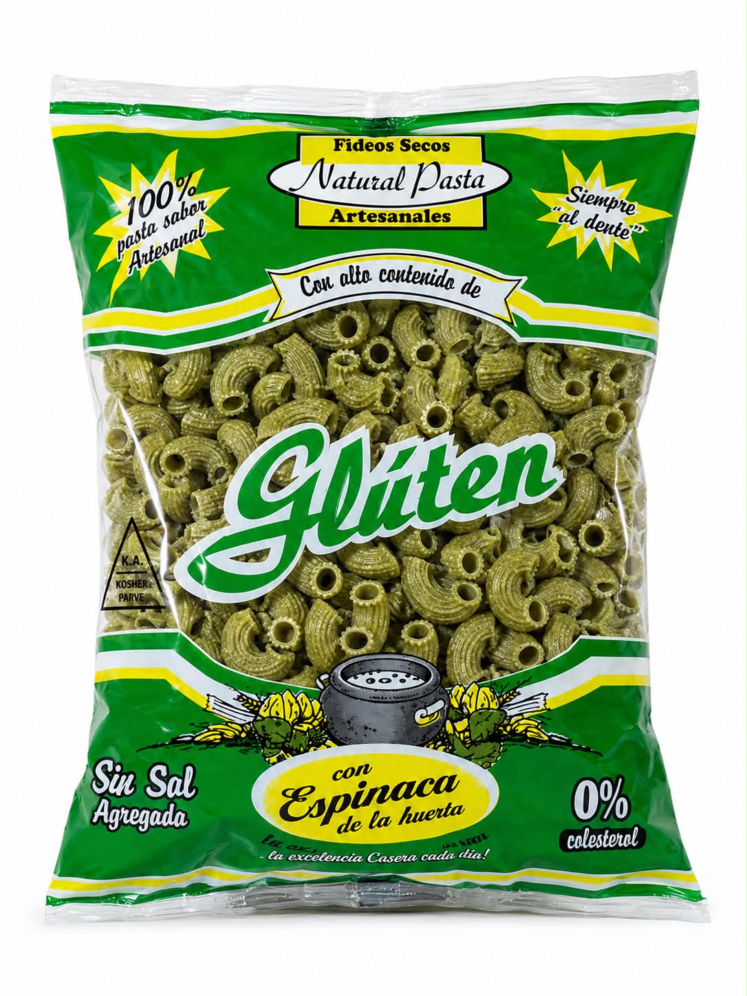 Fideos Codito Espinaca - Natural Pasta 300 gramos