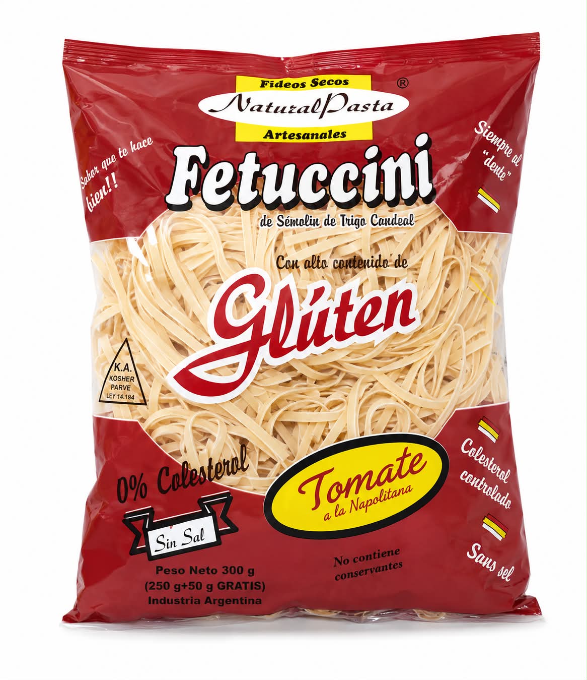 Fettuccini Tomate a La Napolitana - Natural Pasta 300 gramos