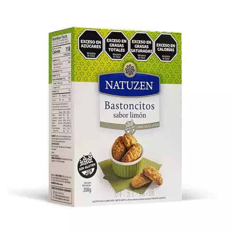 Galletitas Bastoncitos Limón Natuzen Sin TACC 200 Gramos