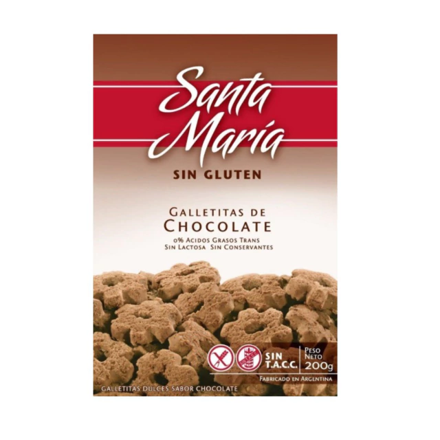 Galletitas Chocolate Santa María Sin TACC 200 Gramos