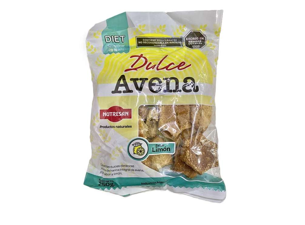 Galletitas de Avena y Limón Nutresan Dulce Avena 250 Gramos
