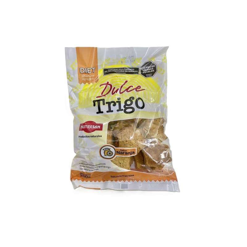 Galletitas de Harina Integral de Trigo y Naranja Nutresan Dulce Trigo 250 Gramos