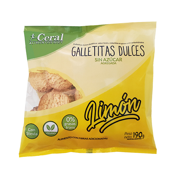 Galletitas Dulces Limón con Stevia Ceral 190 Gramos