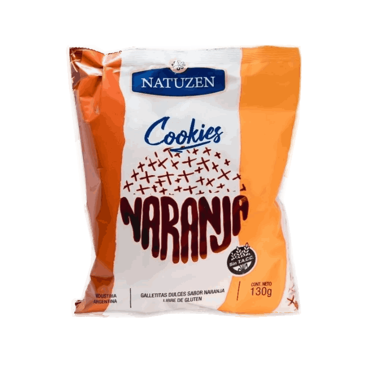 Galletitas Dulces Sabor Naranja Sin TACC Natuzen 130 Gramos