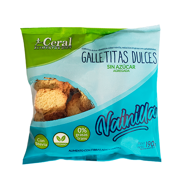 Galletitas Dulces Vainilla con Stevia Ceral 190 Gramos