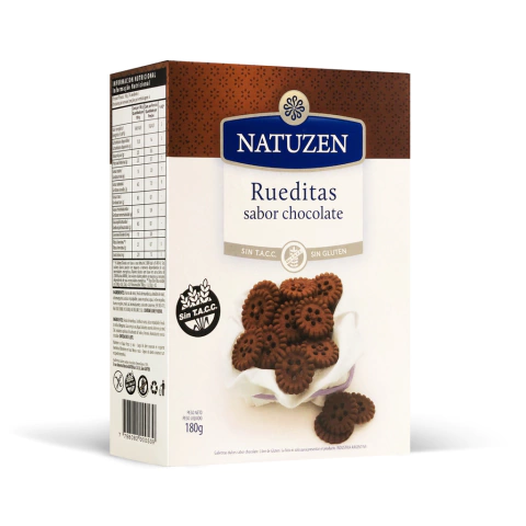 Galletitas Rueditas Chocolate Natuzen Sin TACC 180 Gramos