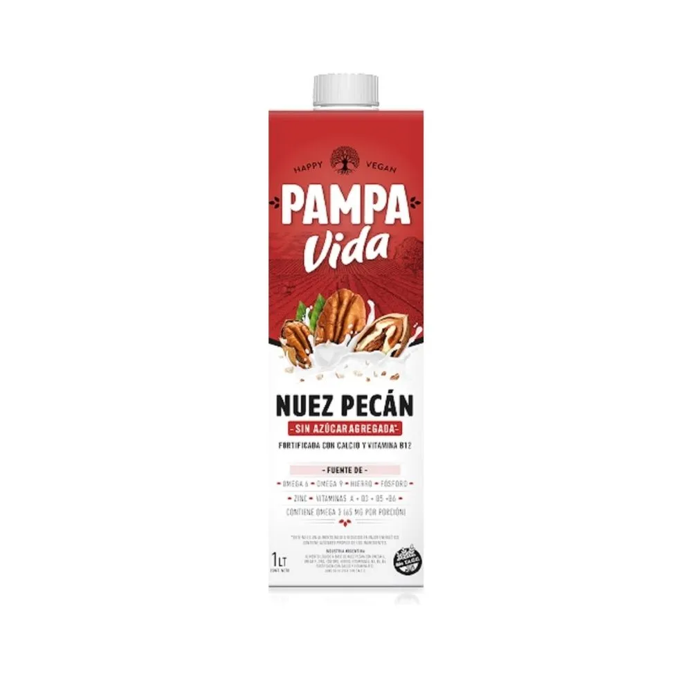Leche de Nuez Pecán Sin Azúcar Pampa Vida 1 Litro