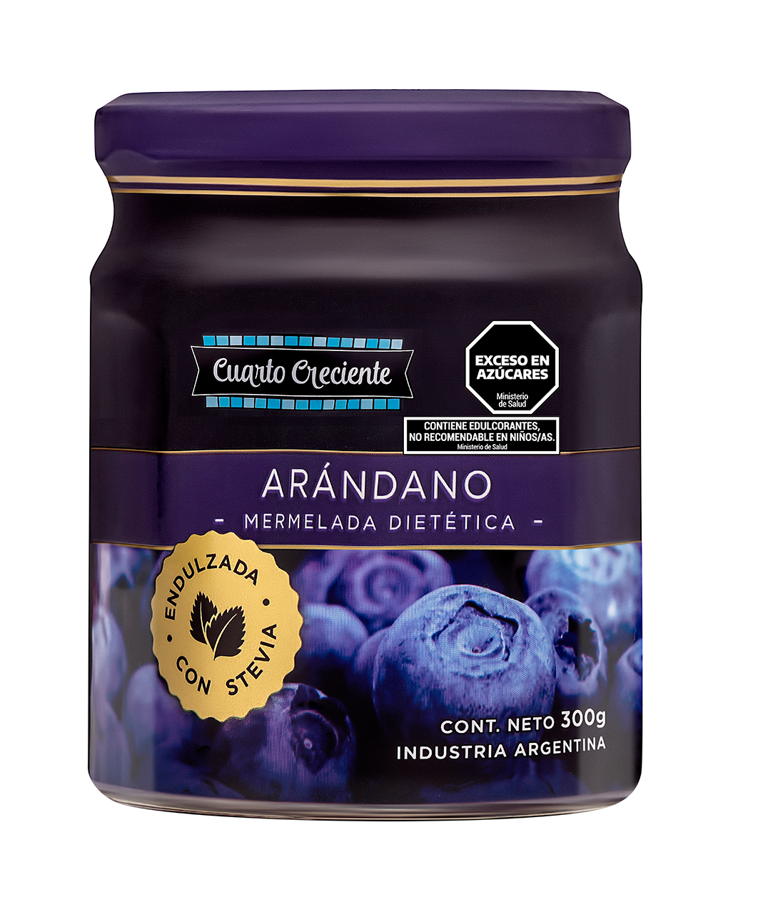 Mermelada de Arándano con Stevia Cuarto Creciente 300 Gramos