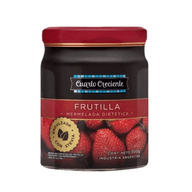 Mermelada de Frutilla con Stevia Cuarto Creciente 300 Gramos