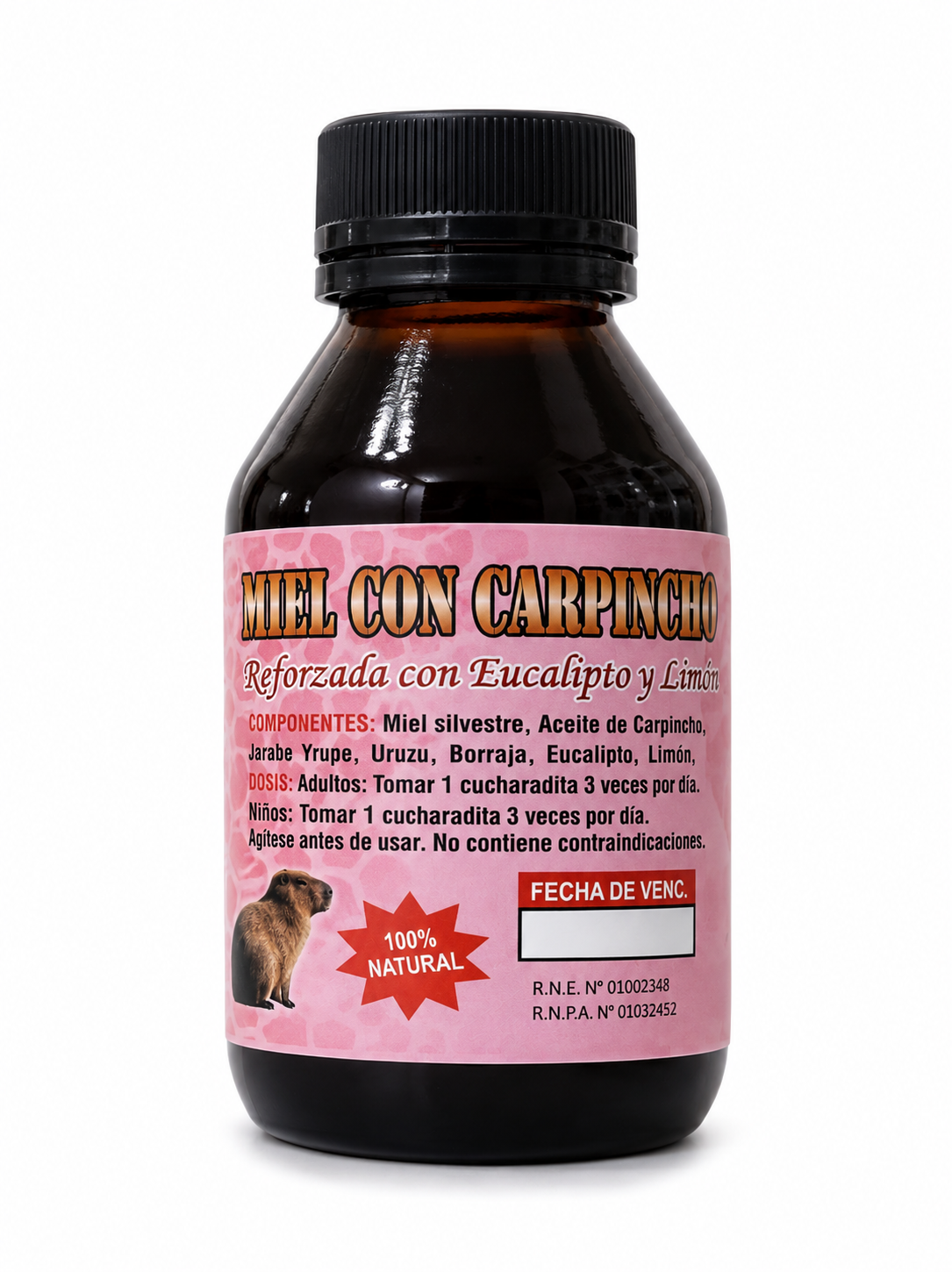 Miel con Carpincho Reforzada con Eucalipto y Limón 125ml