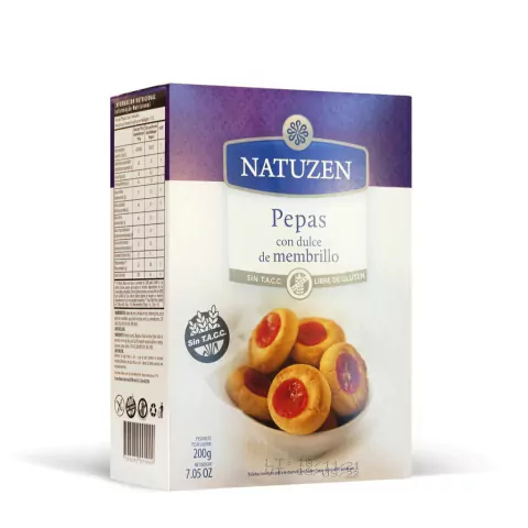 Pepas con Dulce de Membrillo Natuzen Sin TACC 200 Gramos
