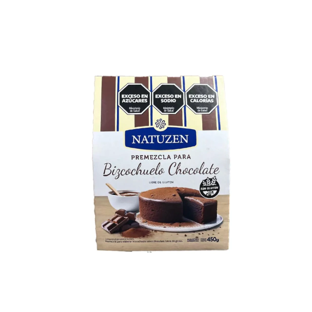 Premezcla Bizcochuelo De Chocolate Sin TACC Natuzen 450 gramos