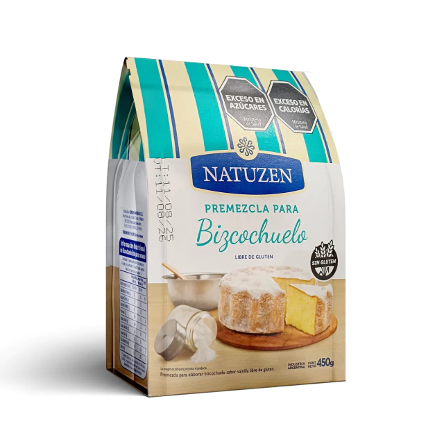 Premezcla Bizcochuelo De Vainilla Sin TACC Natuzen 450 gramos