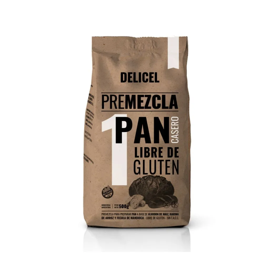 Premezcla para Pan Casero Sin TACC Delicel 500 gramos