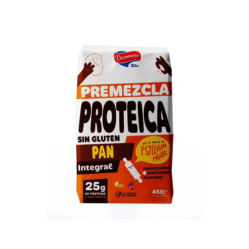 Premezcla Proteica para Pan Integral con Psyllium Husk Sin TACC Dicomere 450 gramos