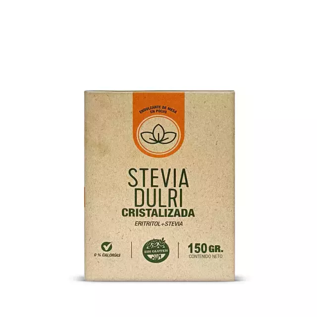 Stevia Cristalizada Eritritol + Stevia Dulri 150 Gramos