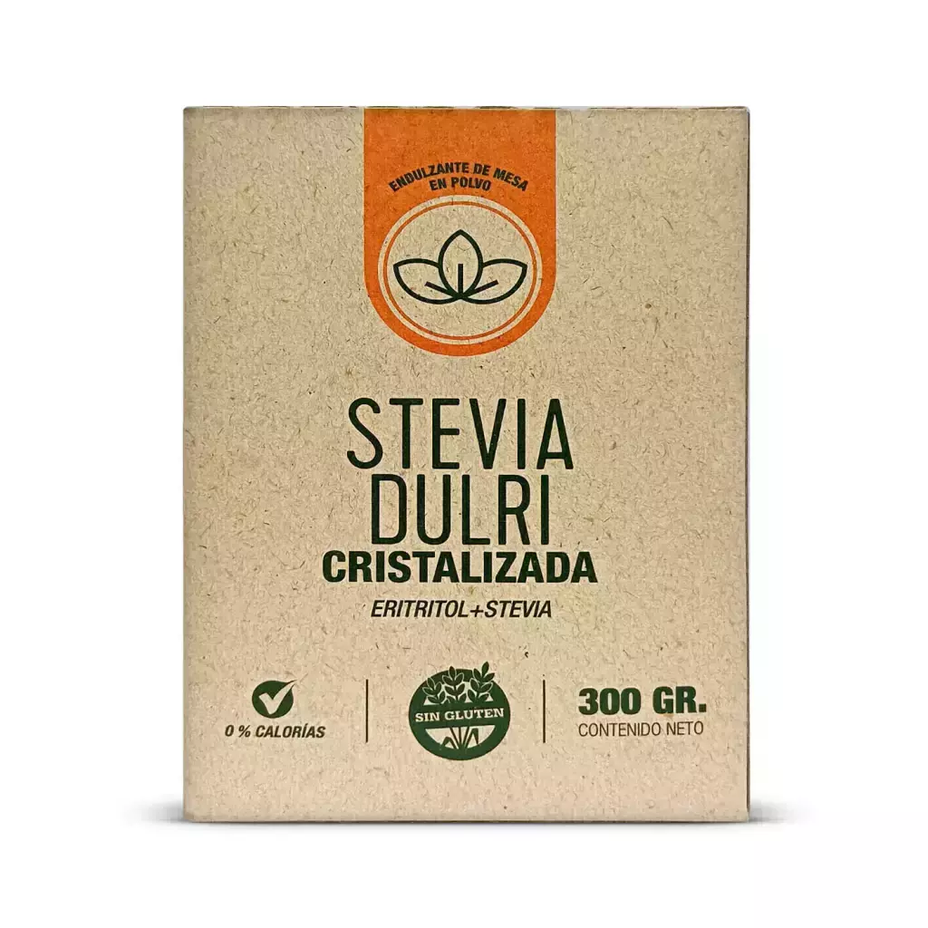 Stevia Cristalizada Eritritol + Stevia Dulri 300 Gramos