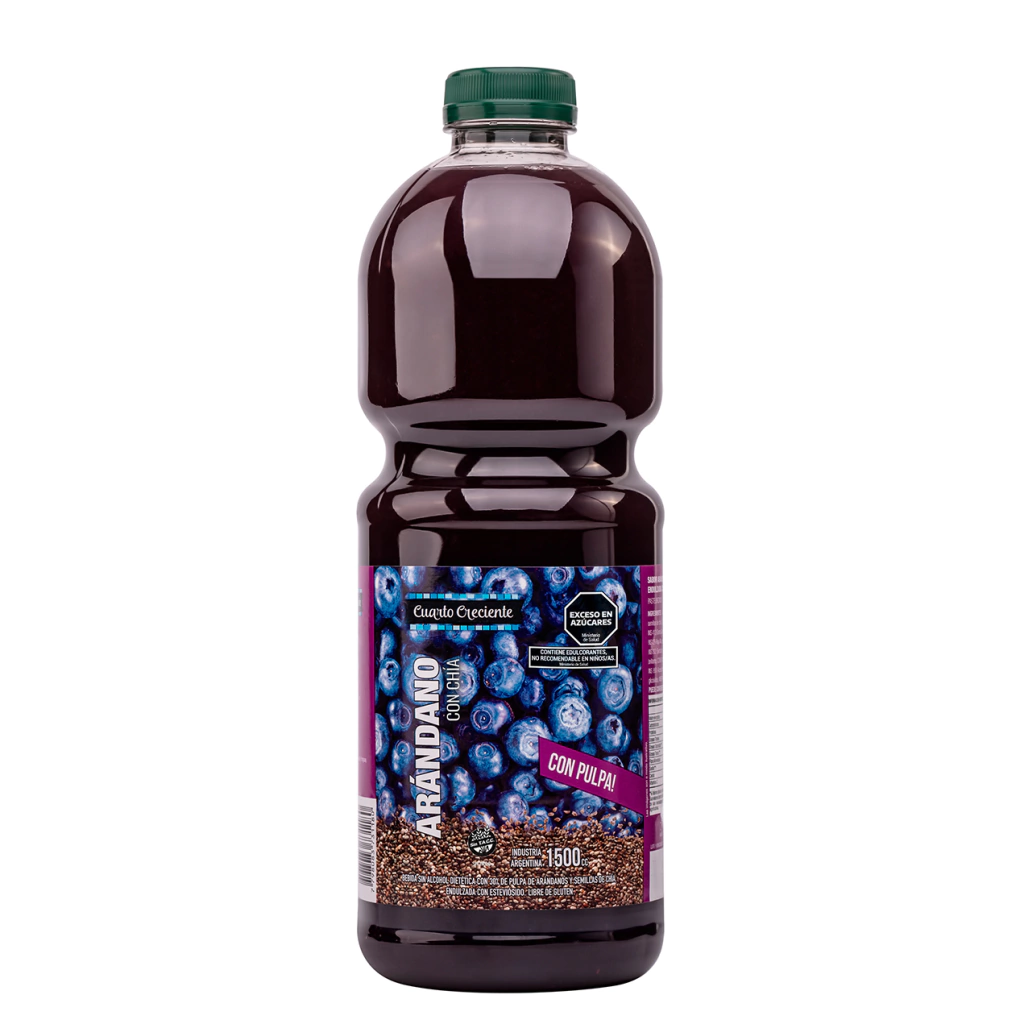 Jugo Arándano con Chía y Pulpa Cuarto Creciente 1500 cc