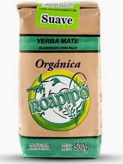 Yerba Mate Organica Suave Con Palo Roapipo 500 gramos